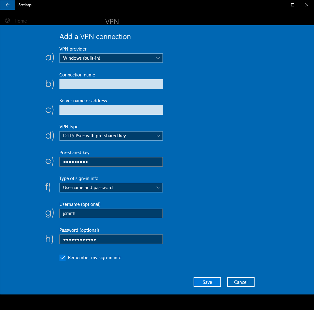 Connecting to an L2TP over IPsec VPN from Windows 10 ...